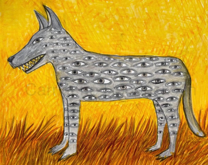 Primitive dog drawing.