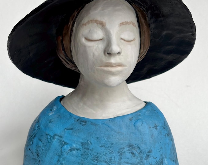 Girl with blue dress.