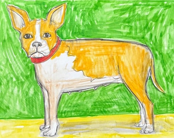 Watercolor dog sketch