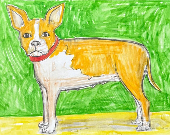 Watercolor dog sketch
