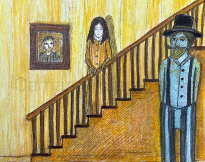 Ghost by the stairs.