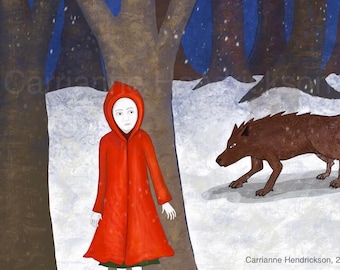 Red Riding Hood 8 postcards with envelopes.