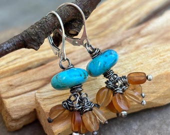 Kingman turquoise and sterling  earrings