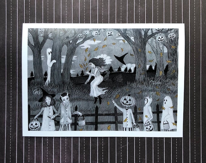 Halloween cards, Note cards, folded card by Carrianne Hendrickson