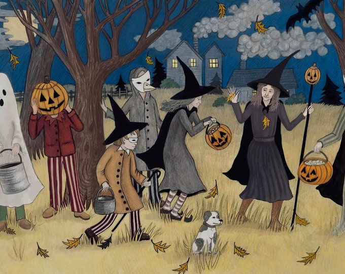 Halloween Eve, unframed larger signed archival Giclee print by Carrianne l Hendrickson