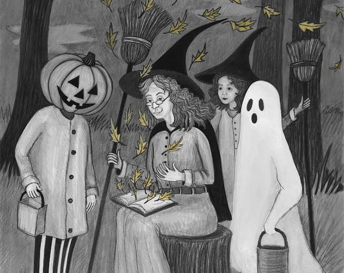 Halloween Eve, unframed print, signed archival Giclee print by Carrianne l Hendrickson