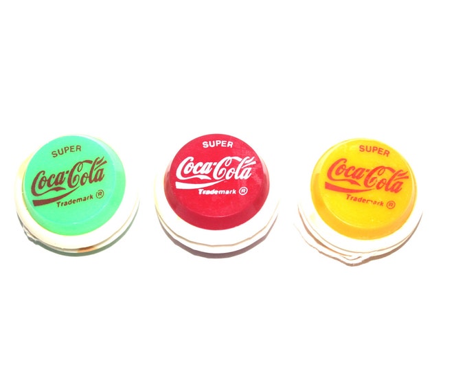 Vintage Set of 3 Colorful Coca Cola Yoyo Antique Alchemy Etsy
