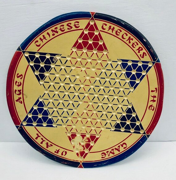 antique chinese checkers game board