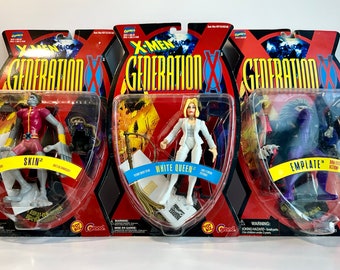 X-Men Generation X Emplate,  White Queen and Skin Action Figures 1995 ToyBiz Marvel Comics