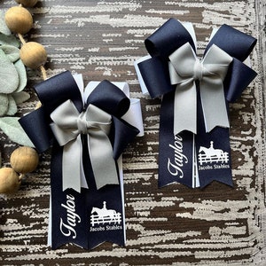 Custom  logo equestrian horse show bows *choose your colors
