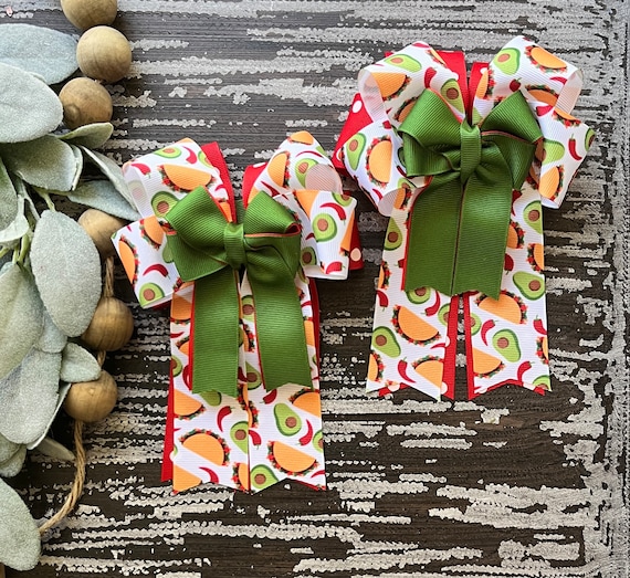 RTS Taco fiesta monogramed equestrian horse show bows Il_570xn