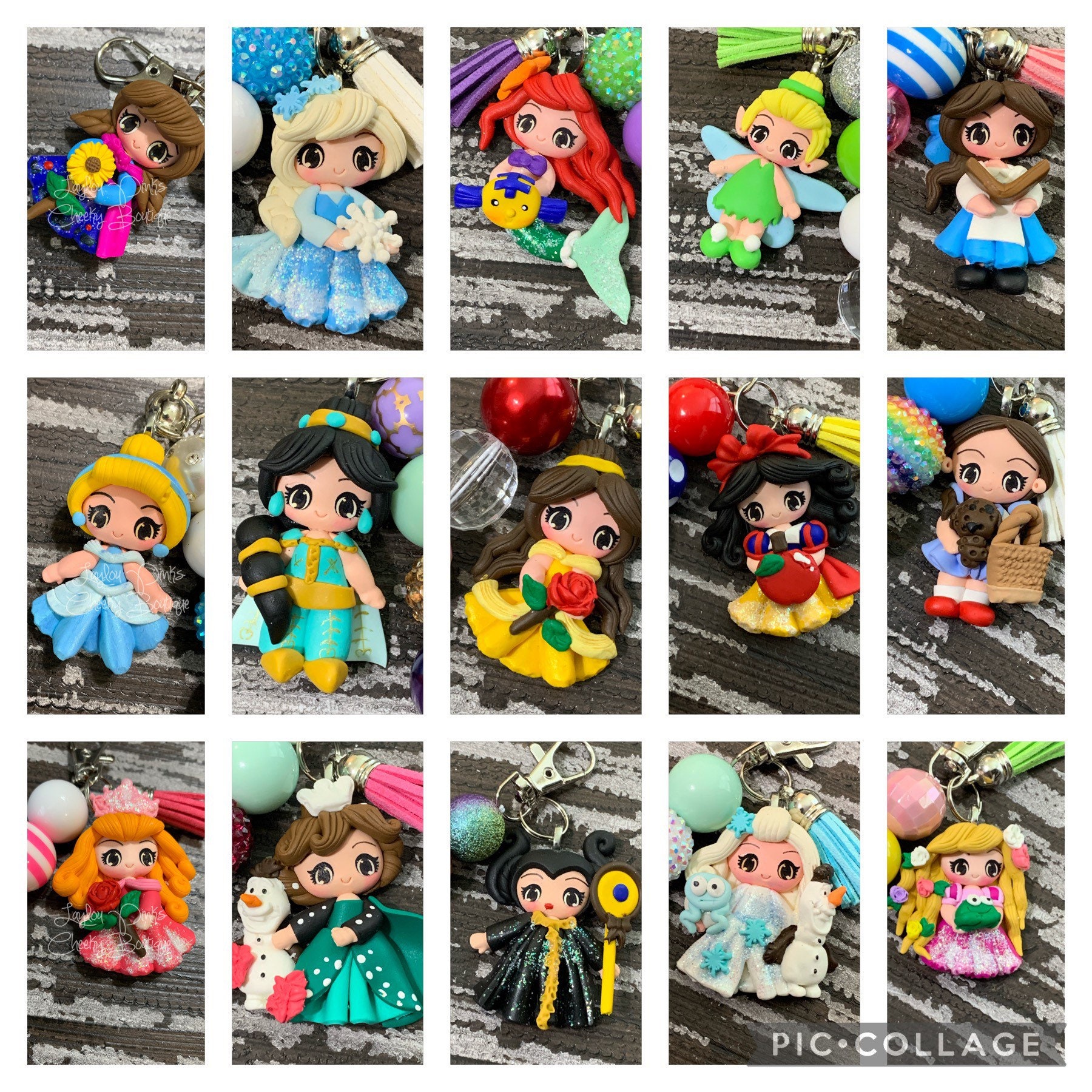 Princess bubblegum bead  keychains