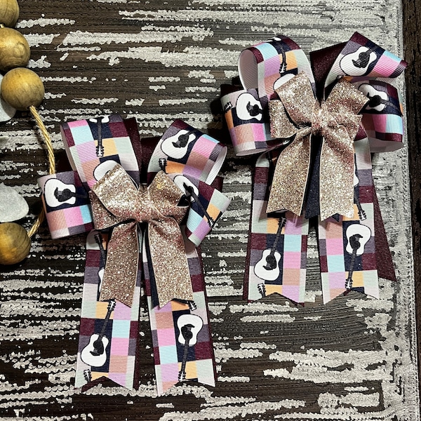 Acoustic love Taylor Swift inspired equestrian horse show bows