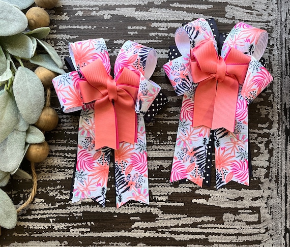 RTS Tropical flower monogrammed equestrian horse show bows Il_570xn