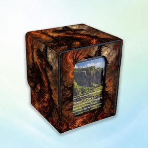 Pudełko na talię Raven Mage, schowek na karty MTG Ember Forest, etui do kart TCG Dark Autumn, dołączony uchwyt na dowódcę z pokrywką