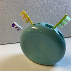 Ceramic toothbrush holder. Made in my Michigan studio.