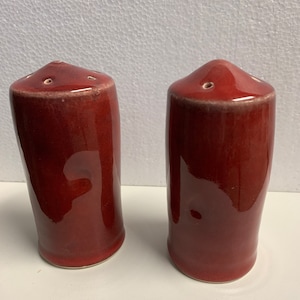 Ceramic salt and pepper shakers made on the potters wheel