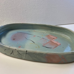 Keramisch dienblad gemaakt in Michigan. Vanity tray, dienblad