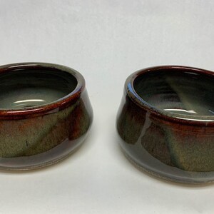 Small pair of Spaniel bowls, dog dishes, pet bowls, ceramic image 2