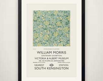 William Morris V&A Exhibition Print No. 29 - Vintage Art Nouveau Poster, Morris Floral Pattern Wall Art, Museum Gallery Poster
