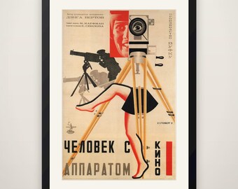 The Man With the Movie Camera - Russian Constructivist Poster, Vintage Soviet Avant-Garde Print, Rodchenko Stenberg Style Wall Art