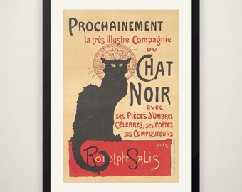 Théophile-Alexandre Steinlen Chat Noir / Prochainement. 1896. - Vintage Cat Poster, Le Chat Noir Style Print, Black Cat Wall Art