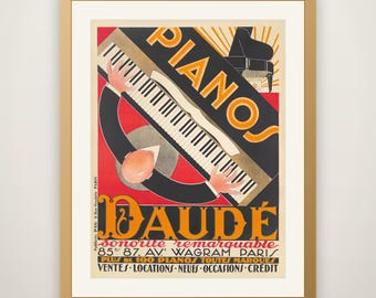 G. Dedieu Pianos Daudé / Sonorité remarquable - Vintage Vintage Advertising Poster, Belle Epoque Print, Art Deco Wall Art