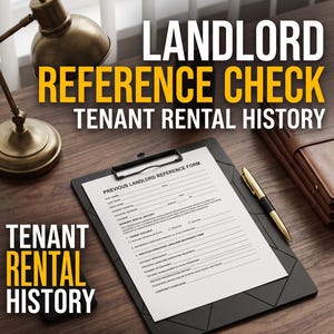 Landlord Reference Check | Tenant Rental History Verification Form, Previous Landlord Letter, Screening Questionnaire | Editable & Printable