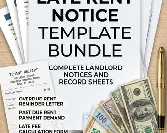 Late Rent Reminder Letter | Past Due Rent Notice & Grace Period Payment Letter Editable and Printable