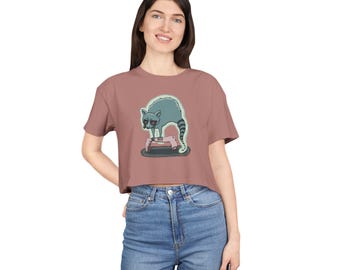 Ghost Raccoon Women's Crop Tee