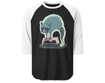 Ghost Raccoon Unisex Three-Quarter Sleeve Raglan Shirt