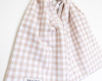 Handmade Knotted Gingham Tote Bag | Minimalist Cotton Market Bag