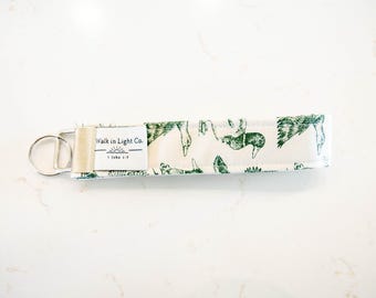 Duck Print Fabric Wristlet Keychain | Handmade Cotton Lanyard | Outdoor Key Fob