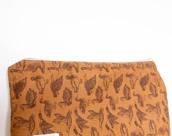 Duck Print Zipper Pouch | Handmade Canvas Pouch | Rustic Organizer | Travel & Everyday Essential