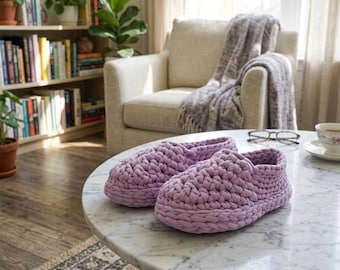 Chunky Crochet Slippers Pattern | Double Sole, Cozy Indoor DIY (PDF Download)