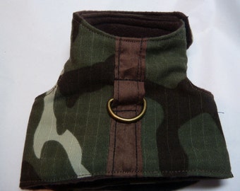 Camo Military Style Comfort Pet Harness  - Extra Small - Fleece Lined