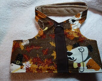 3XL Falling Leaves Autumn Sparkle Comfort Pet Harness  -3XL - Fleece Lined Pet Vest