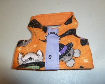 Small Halloween Puppy Wizards Comfort Pet Harness  - Small - Fleece Lined