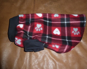Dog Jacket, Doggy Love Red, White, Black Plaid Doggy T-Shirt, Doggy Sweater, Lumberjack Tee, Plaid Jacket, XS, S, M. L, Hearts & Paws