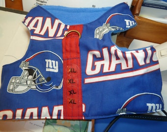 XXXXL - NY Giants NFL Comfort Pet Harness  - 4X Jumbo - Fleece Lined