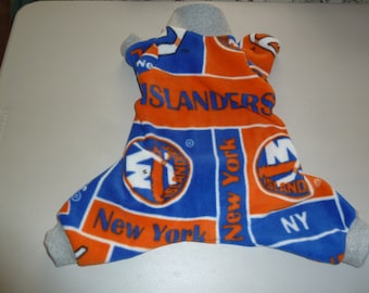 S, M, L New York Hockey Doggy Pajamas, NY Islanders, NY Rangers or NJ Devils PJs, Winter Pajamas, Doggy Onesies, N H L Jammies