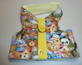 Extra Large Teddy Bears and Kittys Comfort Pet Harness  -  Fleece Lined