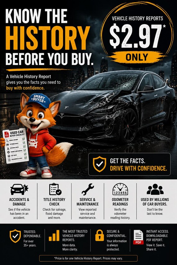 Vehicle History Report | 100% Authentic Vehicle Check | Custom VIN History Report PDF | Fast Delivery  | Printable Vehicle Checklist
