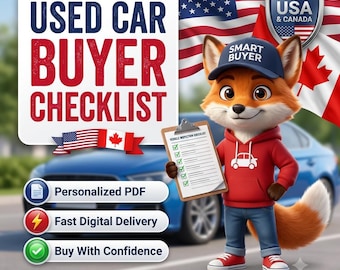 Vehicle History Report by VIN | Used Car Inspection Checklist | USA & Canada | Instant Digital PDF