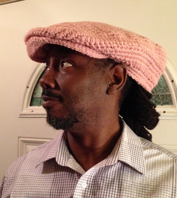 Items similar to Pink Kangol Style Newsboy Crochet Dreadlock Hat on Etsy