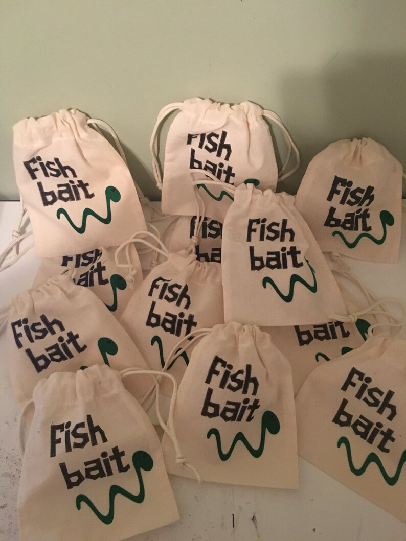 Fishing Themed Party Drawstring Goody Bags, Fish Bait Etsy