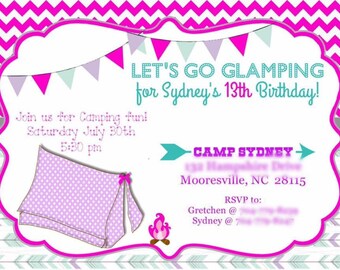 Personalized Glamping / Camping  Invitations/Announcements
