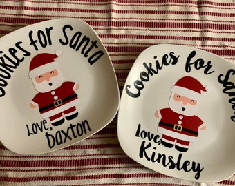 Personalized Cookies for Santa Plate, Ceramic,  Kids Name