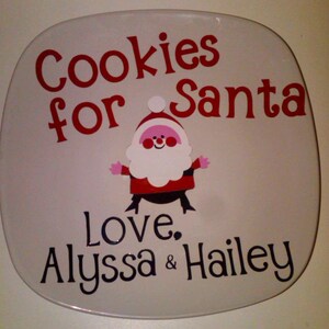 Personalized Cookies for Santa Plate, Milk for Santa mug and Snacks for Reindeer plate image 2