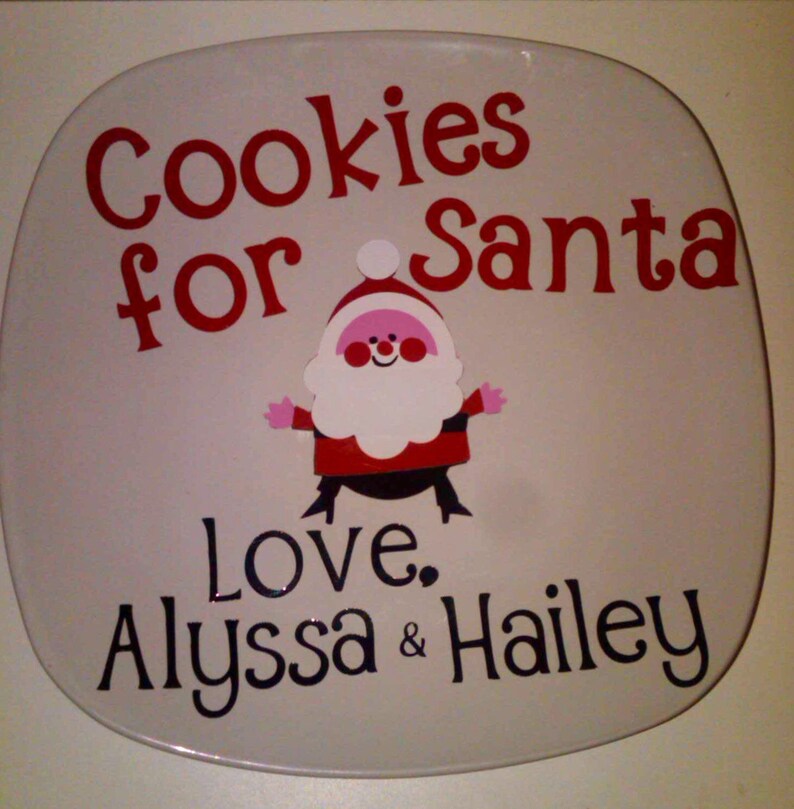 Personalized Cookies for Santa Plate, Milk for Santa mug and Snacks for Reindeer plate image 2